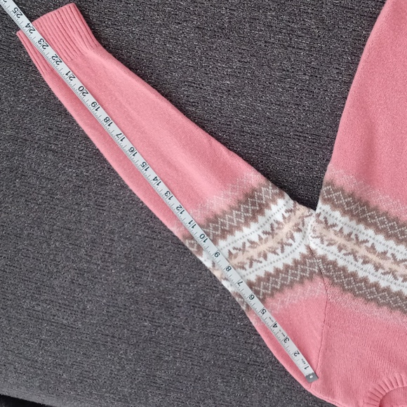 ❄️Talbots❄️ - Pink/Peach Fair Isle Crewneck Sweater - Picture 12 of 12